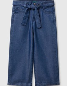 Resim Benetton Kız Bebek Denim Pantolon Mavi 