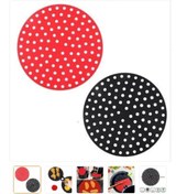 Resim Buffer Airfryer Yuvarlak Model Pişirme Matı Siyah 23 Cm 