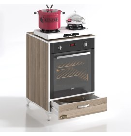 Resim Kenzlife ankastre modülü kabini azot crd fırın ocak dolabı çekmeceli ayaklı sabit tabla 