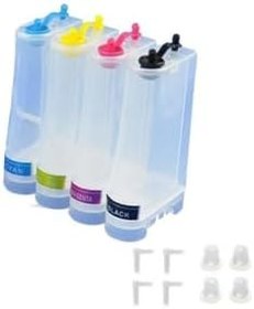 Resim Photo Print 4 Renk Hp Deskjet 2710 Yazıcı Için Uyumlu Şeffaf Bitmeyen Kartuş Tankı (Boş Uyumlu) 