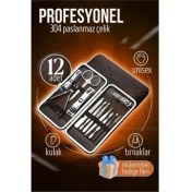 Resim Bfs Manikür Seti Pedikür Kulak Yüz Bakım Kiti Profesyonel 304 Çelik Krom 