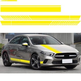 Resim Sones D-936 Şerit Desenli Araba Modifiyeli Dekoratif Etiket Sarı 