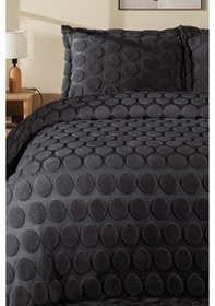 Resim Jakarlı Welsoft Tek Kişilik Yatak Örtüsü Seti 180x240 Cm Perle Antrasit 