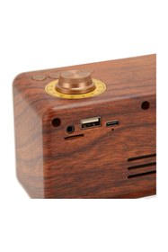 Resim Coverzone Yeni Nesil Retro Radyo Görünümlü Speaker USB TF AUX Bluetooth Vintage Müzik Kutusu Kahverengi B3 