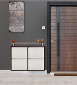 Resim Kaser Metal 2+2'Li Metal Ayakkabılık Beyaz - Siyah 