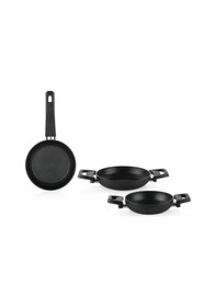 Resim Schafer Black Stone 3 Lü Tava + Sahan Seti-siyah Siyah 