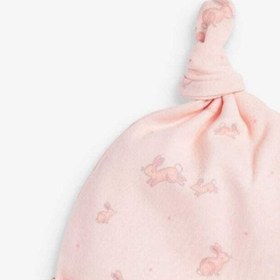 Resim Next Baby %100 Pamuk Soluk Pembe Çiçekli Yeni Doğan Bebek Şapka 
