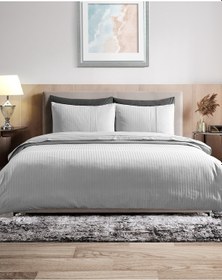 Resim Madame Coco Adrien Çift Kişilik Çizgili Kapaklı Nevresim Takımı - Gri Nt0000000082çift Kişilik-gri 