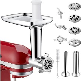 Resim Teedoo Kitchenaid Stand Mikseri Için Kıyma Makinesi Bıçakları, Sosis Doldurma Aksesuarları, Tüm Metal Kıyma Makinesi (Yurt Dışından) 