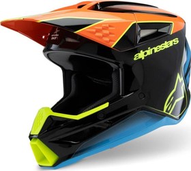 Resim Alpinestars SM3 Youth Fray Off-Road Çocuk Genç Motosiklet Kaskı Siyah Mavi Oranj 