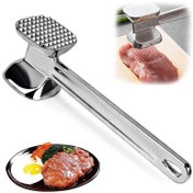 Resim Et Yumuşatıcı Çekiç, Paslanmaz Çelik Biftek Metal Tokmak, Mutfak Aracı, Ağır Hizmet Dayanıklı Çift Taraflı, Biftek Sığır Etini Yumuşatmak İçin 