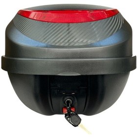 Resim Motosiklet Arka Çanta 32 Litre Carbon Desen Sırt Dayama Pedi 