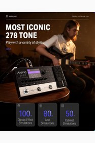 Resim Arena2000 278 Efektli Akıllı Gitar Pedalı, IR Desteği, Looper ve Amp Simülasyonu - Siyah 