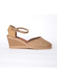 Resim Star Tombis Gerçek Elişi Hasır Rengi Topuğu Açık Keten Espadril Dolgu Topuk Handmade Hasır 