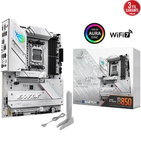 Resim ROG STRIX B850-A GAMING WIFI, 4xDDR5, 4x M2, HDMI, DP, 2xType-C, Wi-Fi 7, Bluetooth v5.4, AMD Ryzen 9000 Serisi, AM5 Soket Anakart 