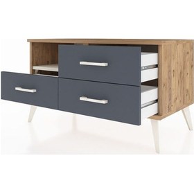 Resim Hyperion Şifonyer Tek Raflı 3 Çekmeceli 88x44x48 Çam-aytaşı/antrasit Aytaşı/antrasit 