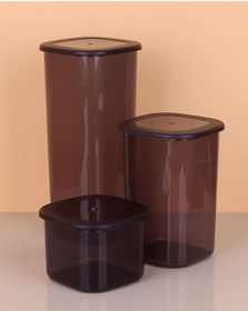 Resim ÖYKÜ VE YİĞİT 3lü Saklama Kabı - 1750-1200-550ML Koyu Şeffaf 