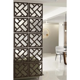 Resim Kayasan Ahşap Kayasan ® Lazer Kesim Sarkıt Paravan, Ahşap Seperatör, Oda Ayırıcı 4'lü Panel Levha Seti 