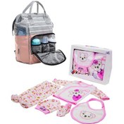 Resim Bebek Bakım Çantası Ve 5 Parça Hastane Çıkışı Panda İkili Set Pembe 