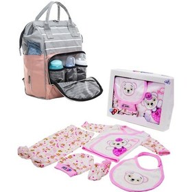 Resim Bebek Bakım Çantası Ve 5 Parça Hastane Çıkışı Panda İkili Set Pembe 