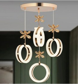 Resim Zenno 4lu Gold 3 Renk Led Isıklı Salon Mutfak Oturma Odasi Antre Yemek Masasi SARI 