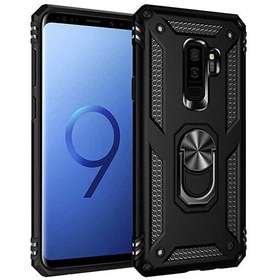 Resim Gpack Samsung Galaxy S9 Plus Vega Tank Standlı Yüzüklü Mıknatıslı Siyah Kılıf 
