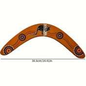 Resim Aboriginal Sanat Tasarımı ile 36.6cm Kıvrımlı Şekilli Açık Kahverengi Ahşap Boomerang - Dış Mekan Sporları, Uçma Keyfi ve Kültürel Kutlamalar için Başlangıç Seviyesi Uçan Boomerang, Uçan Boomerang, Kültürel Sanat Eseri, Doğal Ahşap Kaplama 