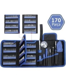 Resim Nusrat Bilişim Uf-Tools 8000170 Hassas Bits Uçlu 170 Parça Tamir Seti Çantalı 