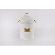 Resim Evistro Metal 5 Litre Un Bakliyat Kovası Beyaz 