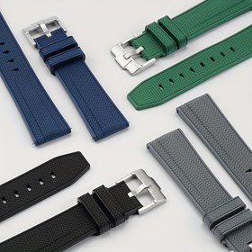 Resim MoonSwatch Yedek Bileklik - 19mm, 20mm, 21mm, 22mm - Flor Kauçuk Malzeme - Tüm Task Modelleri İle Uyumlu - Dayanıklı ve Rahat Saat Kayışı - Erkekler İçin Kolay Klasik Kuvars 