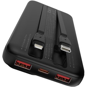 Resim Recci RPB-P68 Pd 20W Dijital Gösterge Type-C ve Lightning Kablolu Powerbank 22.5W 20000MAH Siyah 