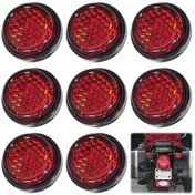 Resim Xuweiwei 8pcs 24mm Yuvarlak Kendinden Yapışkanlı Bisiklet Reflektörleri Kırmızı 4 Işık Desen Gece Güvenliği Bisiklet Motosiklet Araç 