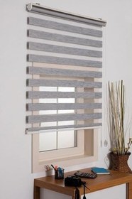 Resim Beyazıt Tekstil Gri Bambu Zebra Stor Perde Gri 180 x 200 byzt437 