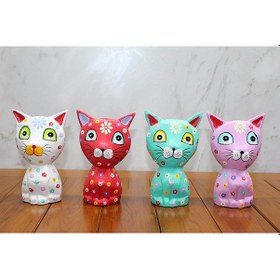 Resim Ahşap Tekli Kedi Polos:15 