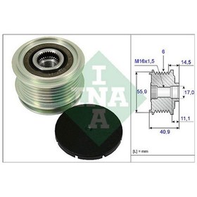 Resim Ina Alternatör Kasnak Rulmanlı 6-kanal Audı A3/a4-mıtsubıshı Lanc N11.9747 