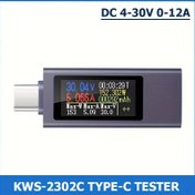 Resim POROMETISTO KWS-2302C Tip-C Güç Ölçer - Çift Yön Akım & Gerilim Test Cihazı, Cep Telefonu Şarjı için, DC 4-30V 0-12A, Dayanıklı Metal Yapı 