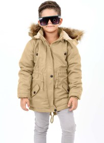 Resim Asortik Kids Erkek Çocuk Kanvas Kumaş Uzun Kışlık Mont-Kuru Temizleme Gerektirmez 