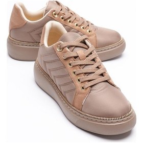 Resim Kadın Spor Ayakkabı Paraşüt Gold Fermuar Detaylı Vizon Tayra Vizon 