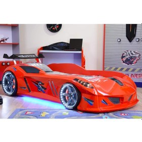 Resim Setaymobilya Arabalı Yatak , Jaguar Full Led ,Kırmızı Setay 
