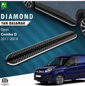 Resim S-dizayn Opel Combo D Uzun Şase Diamond Krom Yan Basamak 223 Cm 2011-2018 A+ Kalite 