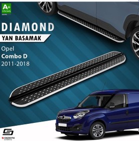 Resim S-dizayn Opel Combo D Uzun Şase Diamond Krom Yan Basamak 223 Cm 2011-2018 A+ Kalite 