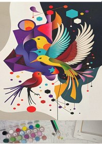 Resim Moranka Tuval&boya Sayılarla Boyama Hobi Tuval Seti Numaralıtuval Fırça Boya Dahil Çıtalı 40x50 Cm -kuşlar 1 Adet 