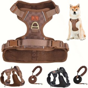 Resim HP548-Durabilite Retro Plaid Köpek Kama - Ayarlanabilir Yüksek Yoğunluklu File Yelek, Yansıtıcı Kayışlarla, Gece Yürüyüşleri İçin Su Geçirmez ve Darbe Karşıtı, Küçükten Orta Köpekler İçin Makine Yıkanabilir Evcil Hayvan Taşıyıcısı, Ayarlanabilir Kama, Güvenli Metal Klips 