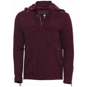 Resim Wessi Kol Fermuarlı Kapşonlu Bordo Kaban Bordo 