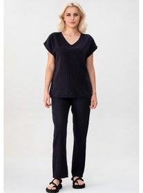 Resim Bold & Young Kadın Çift Cepli Beli Lastikli Kordonlu Pantolon Pudra 