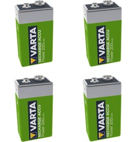 Resim ATAELEKTRONİK 4 Adet Varta 9 Volt 200 9v 200mah Şarj Edilebilir Kare - Sensör Dedektör Radyo Pili 