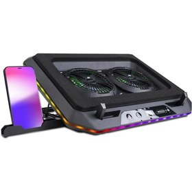 Resim Hepta Collection Classone GT200 Laptop Soğutucu Notebook Stand, 3000 RPM,10 RGB ışık kontrolü, 15.6-17 inch, Hız kont 