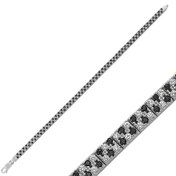 Resim Bracelet femme en argent, noir et blanc, pierre Waterway 