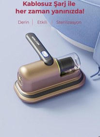 Resim Anti Alerjen Uv Işınlı Şarjlı Yatak Ve Koltuk El Süpürgesi Gold 