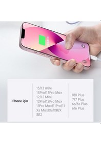 Resim 20w Type-c - Lightning Hızlı Şarj Kablosu Kalın Dokuma Apple Uyumlu iPhone 13/12/11/x Akıllı Çipli 1m Turuncu 1m Tip-c - 